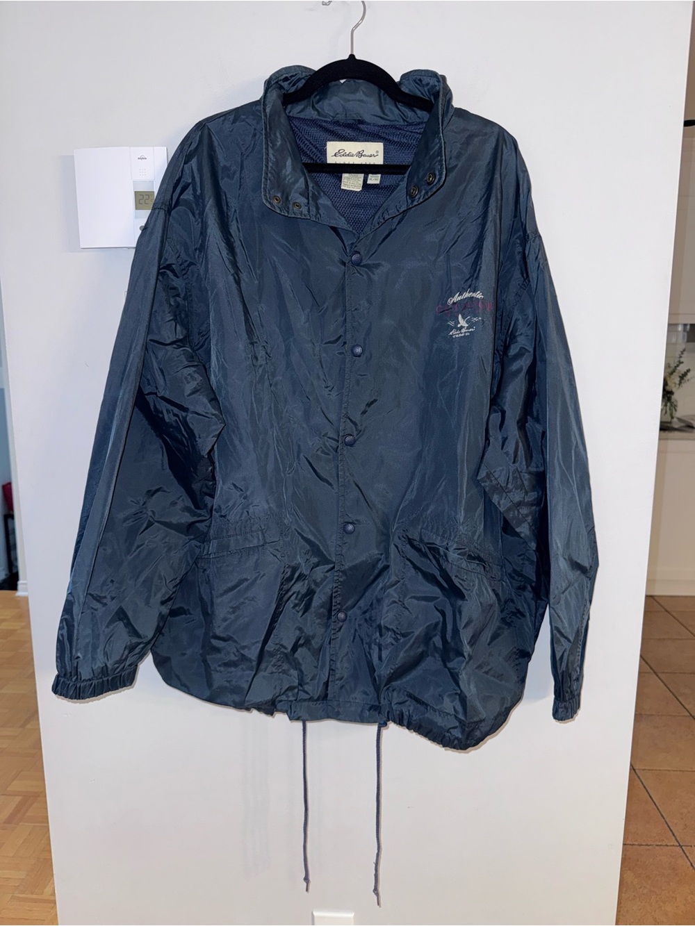Eddie Bauer Navy Hooded Windbreaker Jacket